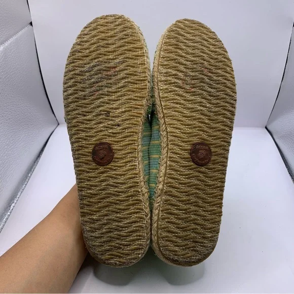 Acorn Women’s 8 Comfort Slip-on Flats Espadrille Acqua Blue/Green Shoes - Picture 7 of 9